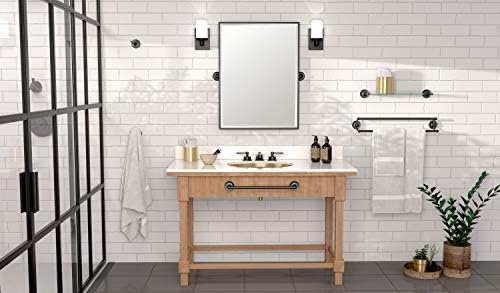 Gatco 5070MX Designer II Towel Bar, 24 Inch, Matte Black/Wall Mounted 24" Towel Holder for Bathroom