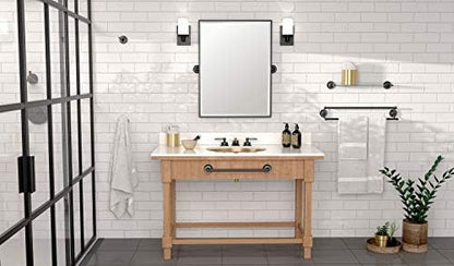 Gatco 5070MX Designer II Towel Bar, 24 Inch, Matte Black/Wall Mounted 24" Towel Holder for Bathroom