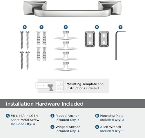 Amerock Highland Ridge Chrome 9 inch (229 mm) Center-to-Center Towel Bar, BH3601526