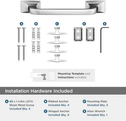 Amerock Highland Ridge Chrome 9 inch (229 mm) Center-to-Center Towel Bar, BH3601526