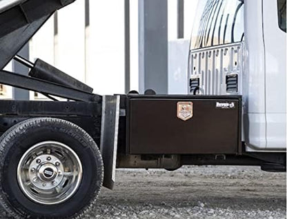 Buyers Products 1703353 Black Steel Underbody Truck Tool Box – 14 x 12 x 30 Inch - Truck Bed & Underbelly RV Storage Box, Locking T-Latch, Weather-Resistant, Heavy-Duty Flatbed Job Box, Made in USA