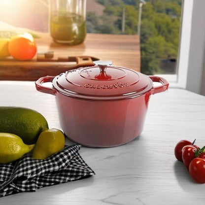 Crock-Pot Artisan 7-Quart Round Enameled Cast Iron Dutch Oven – Scarlet Red