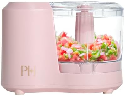 Paris Hilton 1.5-Cup Food Chopper, Stainless Steel Blade With One-Touch Pulse Control, Compact Mini Electric Chopper For Vegetables, Herbs, Nuts & Dressings, Pink