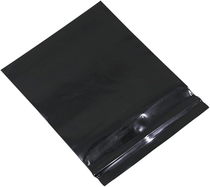 PABCK 100 Pieces 3.5x5.1 inch Black Reclosable Zip Bags 5.1mil Thickness Poly Plastic Packaging Resealable Zipper Lock Closure Bag for Storage