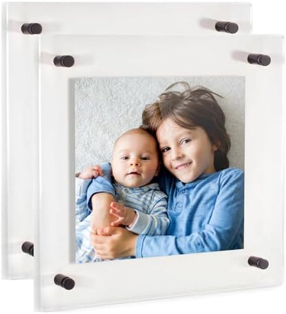 ArtToFrames 26x26 Inch Double Panel Floating Acrylic Picture Frame comes