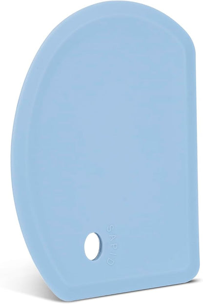 Silicone Dough Scraper with Stainless Steel Sheet, Curved Edge Flexible Bowl