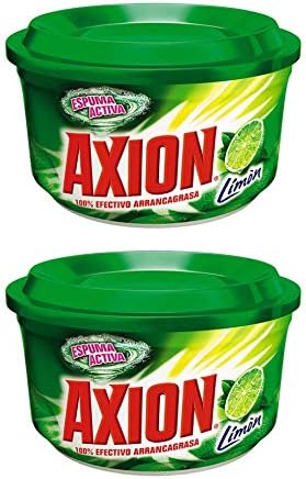 AXION Dish-wash Paste LIME 450g The Real Grease-Catcher LAVAPLATOS El Verdadero Arrancagrasa LIMON (Pack of 2) - Imported from Colombia