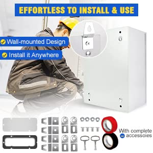Outdoor Electrical Box, Steel Junction Box 12 x 10 x 6'', NEMA 4X Electrical