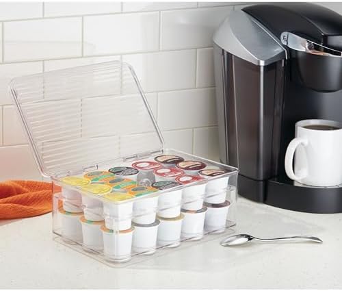 iDesign Stackable Coffee Pod Holder for K-Cup Pods, Set of 2, Clear