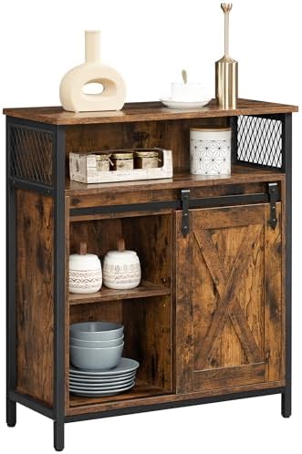VASAGLE Buffet Cabinet, Coffee Bar with 1 Sliding Barn Door