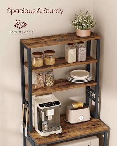 VASAGLE Coffee Bar, 23.6 Inches 6-Tier Baker's Rack with 6 Hooks