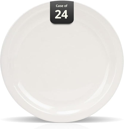 Stoneware Narrow Rim Commercial Grade Dinnerware America White, Plate 9 5/8", Case of 24