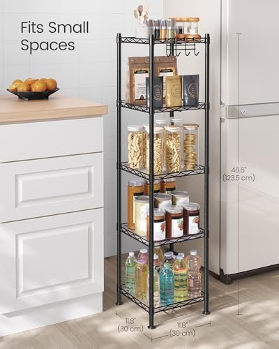 SONGMICS 5-Tier Bathroom Shelf, Storage Rack for Small Space