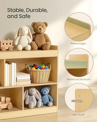 SONGMICS Kids' Toy Storage Shelf, Montessori Book Shelf with 5 Compartments