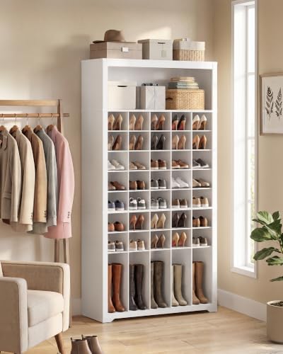 VASAGLE Tall Shoe Storage Cabinet, 10‑Tier, Holds Up to 50 Pairs of Shoes