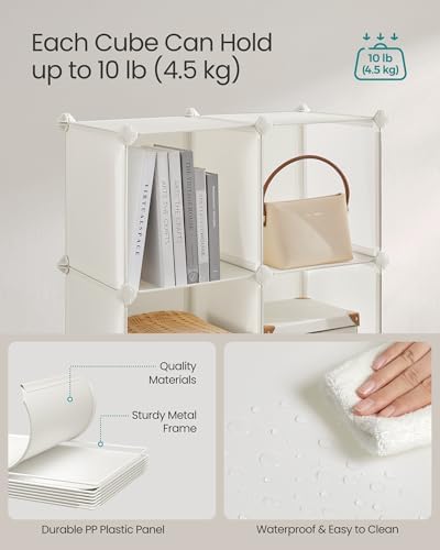 SONGMICS 12 Cube Storage Organizer with doors，Plastic stackable cube shelf
