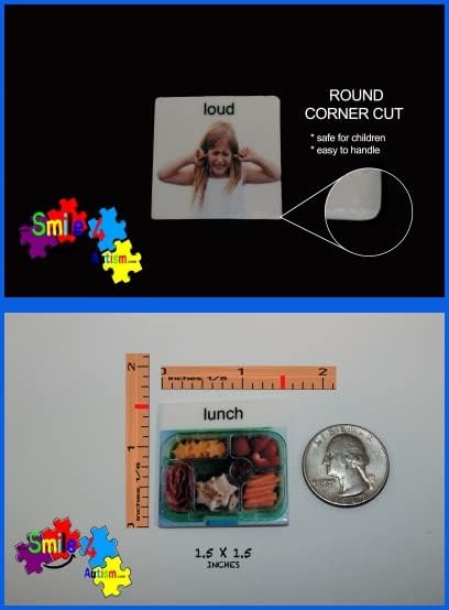 Smile4Autism Small 1.5"x1.5" Loose Visual Picture Cards, Receptive and