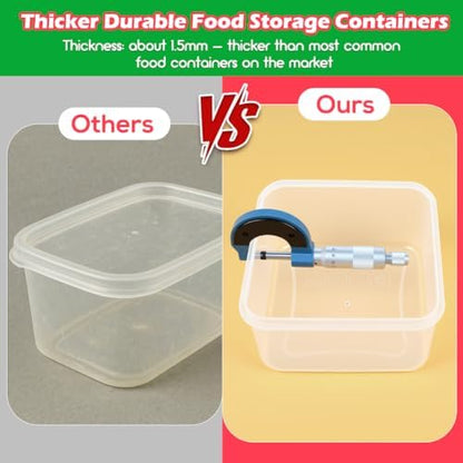 62PCS Thick Food Storage Containers with Airtight Lids for Meal Prep