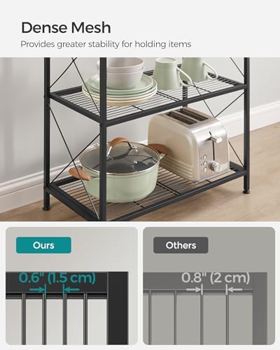 SONGMICS 4-Tier Steel Storage Rack, Shelving Unit with X Side Frames