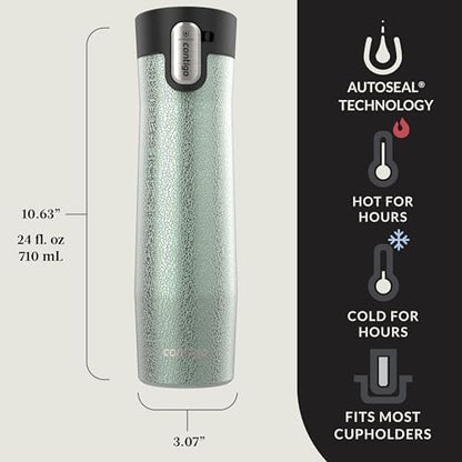 Contigo AUTOSEAL West Loop Vacuum-Insulated Stainless Steel Travel Mug with Easy-Clean Lid 24 oz Crystal Agave