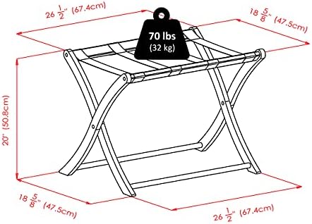 Winsome Scarlett Luggage Rack, for Guest Room, Foldable, No Assembly, Espresso