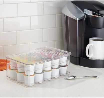 iDesign Stackable Coffee Pod Holder for K-Cup Pods, Set of 2, Clear