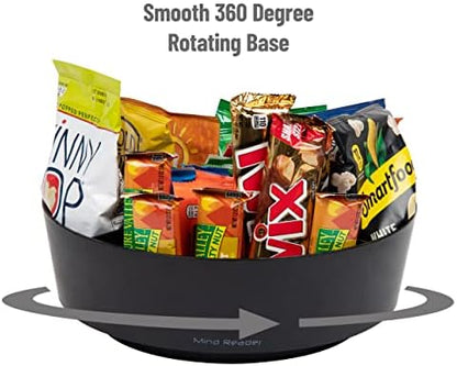 Mind Reader Snack Carousel, Countertop Organizer, Snack Tray, Condiment Holder, Breakroom, Kitchen, Black