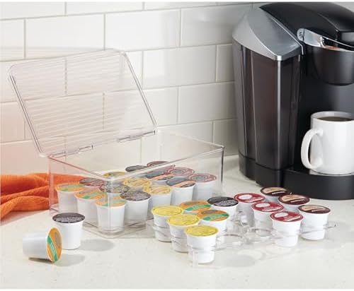 iDesign Stackable Coffee Pod Holder for K-Cup Pods, Set of 2, Clear
