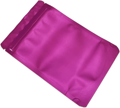 PABCK 50 Pieces 4.3x6.3 inch(Inside Size 3.5x3.9 inch) Stand-Up Resealable Heat Seal Bags 3.55mil Thick Frosted Pink Foil Sealed Bags for Zip Packaging Lock Food Storage Pouch