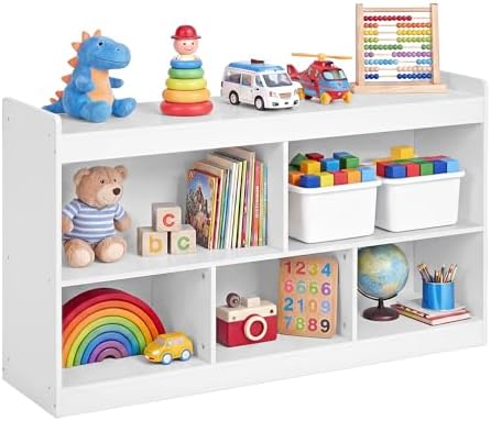 SONGMICS Kids' Toy Storage Shelf, Montessori Book Shelf with 5 Compartments
