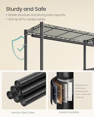 SONGMICS Closet Organizers and Storage, Clothes Rack with Shelves
