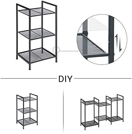 SONGMICS 3-Tier Storage Rack, Bathroom Shelf, Extendable Plant Stand