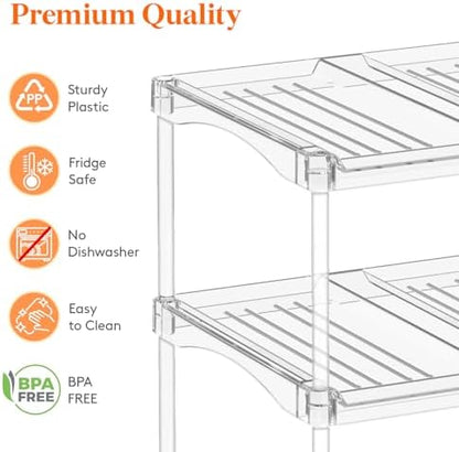 Lifewit Stackable Water Bottle Organizer, Clear Tumbler Holder for Cabinet