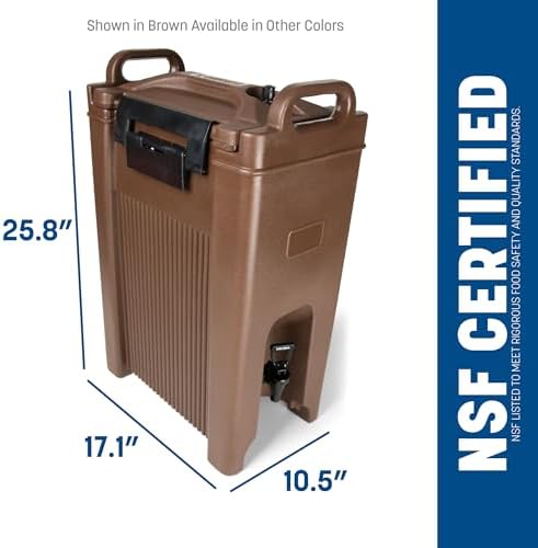 Carlisle FoodService Products Cateraide LD Insulated Beverage Server, Drink Dispenser with Spigot for Commercial or Home Use, 5 Gallon Capacity, 1 Count, Black