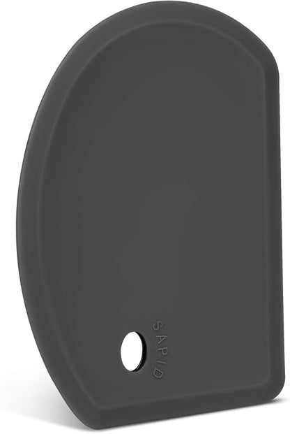 Silicone Dough Scraper with Stainless Steel Sheet, Curved Edge Flexible Bowl