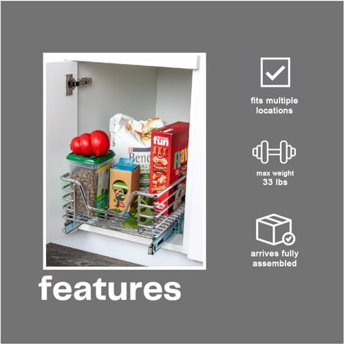 Household Essentials Chrome-Plated Steel Under-Cabinet Pull-Out Organizer