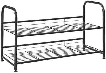 SONGMICS 2-Tier Stackable Metal Shoe Rack, Holds Up to 8 Pairs of Shoes