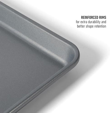 Calphalon Titan Cookie Sheet 2-Pack Set, 12 x 17 Inch Nonstick Baking Sheets, Cookie Baking Sheet, Metal Baking Sheet, PFOA-Free for Even Baking, Durable Design