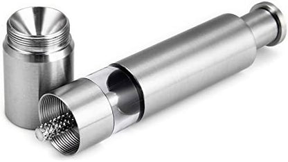 Salt and Pepper Grinder Set of 2, Stainless Steel Push Button Grinder Modern