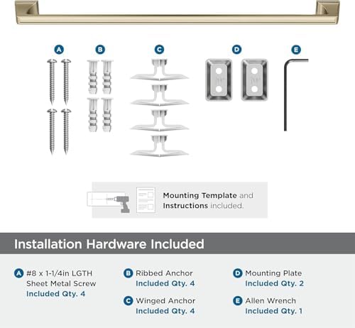 Amerock Mulholland 24" Golden Champagne Towel Bar