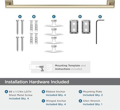 Amerock Mulholland 24" Golden Champagne Towel Bar