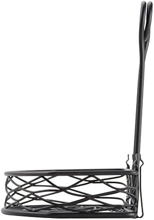 American Metalcraft SRBNB1 Semi-Round Wire Birdnest Condiment Rack Holder, Wrought Iron, Black