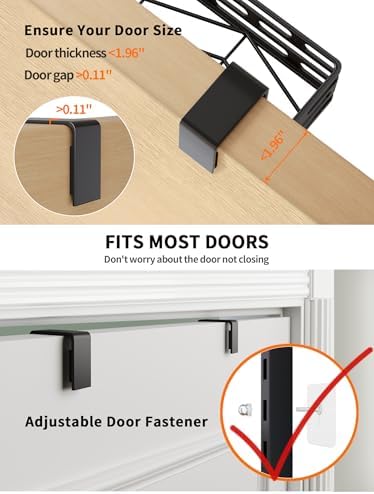 9-Tier Over Door Pantry Rack, Heavy Duty Metal Organizer for Kitchen