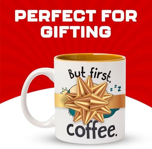 Silver Buffalo Pokémon Snorlax But First Coffee Quote, Ceramic Mug, 20oz