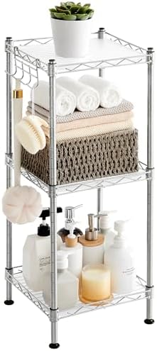 SONGMICS 3-Tier Bathroom Shelf, Storage Rack for Small Space