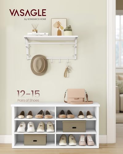 VASAGLE Shoe Bench, Storage Bench, 11.6 x 39.4 x 19.7 Inches