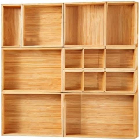 Fabsome Drawer Organizer, Small Wooden Container Tray