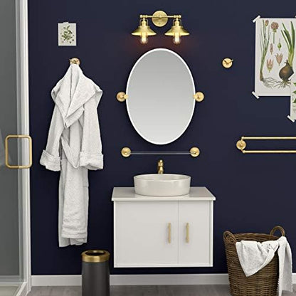 Gatco 5054 Designer II Double Towel Bar, Wall-Mounted Bathroom Towel Holder, 24" Length, Brushed Brass Finish