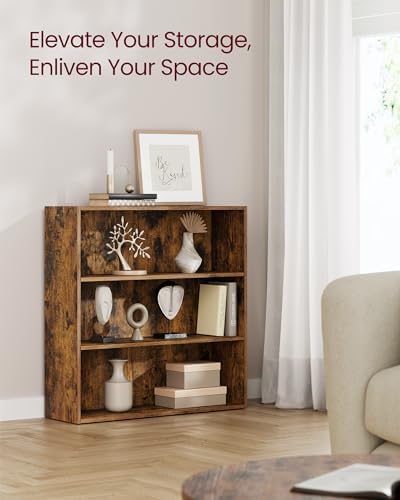 VASAGLE Set of 2 3-Tier Open Bookshelves, 31.5 Inches Wide