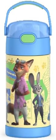 THERMOS FUNTAINER Water Bottle with Straw, 12oz, Zootopia
